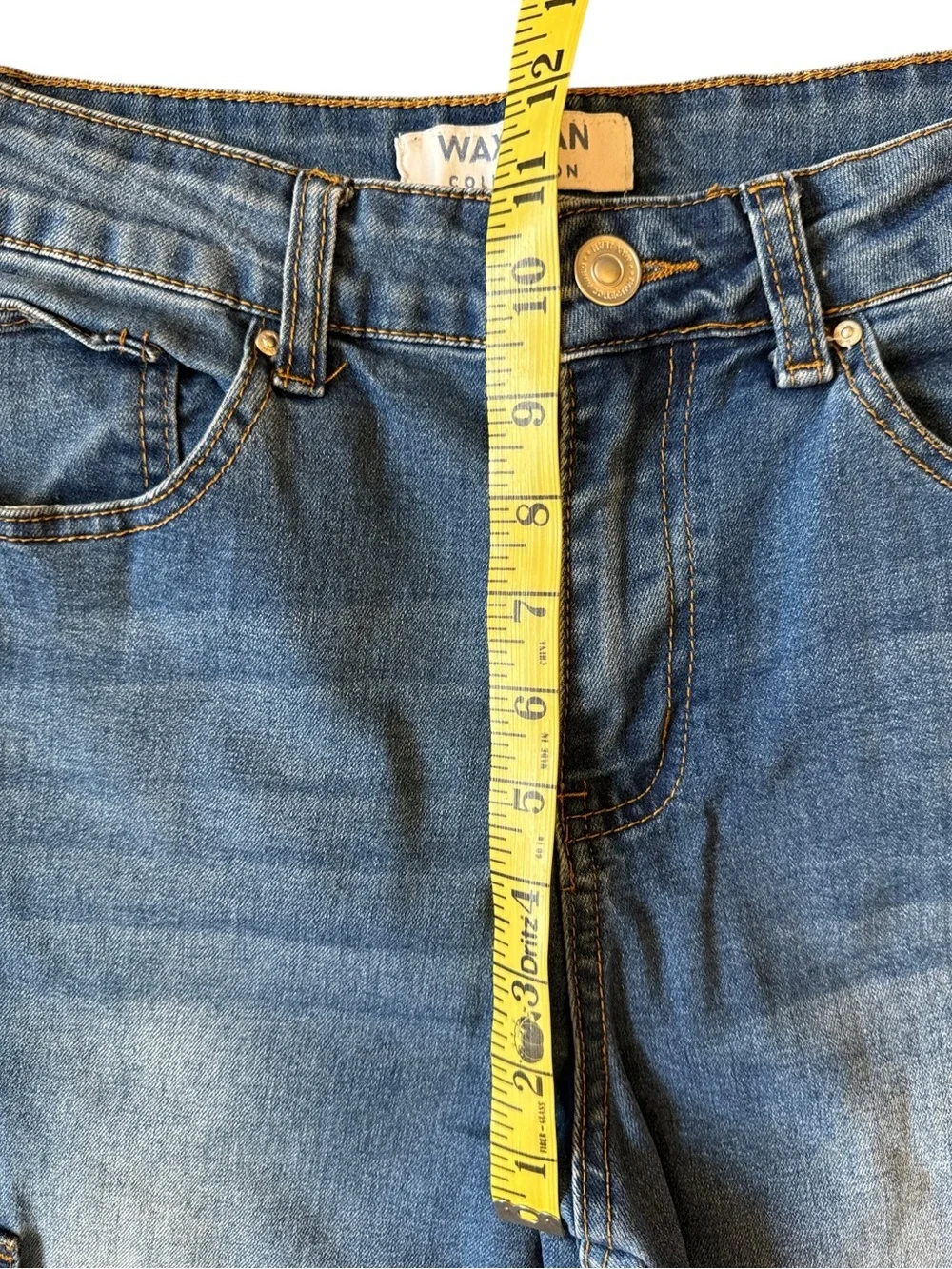 Wax Jean Wide Leg Cargo Jeans High Rise 5 27 Y2K Dark Blue Fade Streetwear